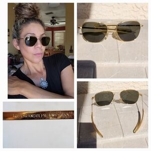 Randolph Aviator sunglasses gold frame 5 1/2□RANDOLPH ENG. USA AF-58□20‎